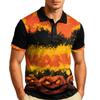Men's Halloween Short Sleeve Casual Shirt with Turn Down Collar