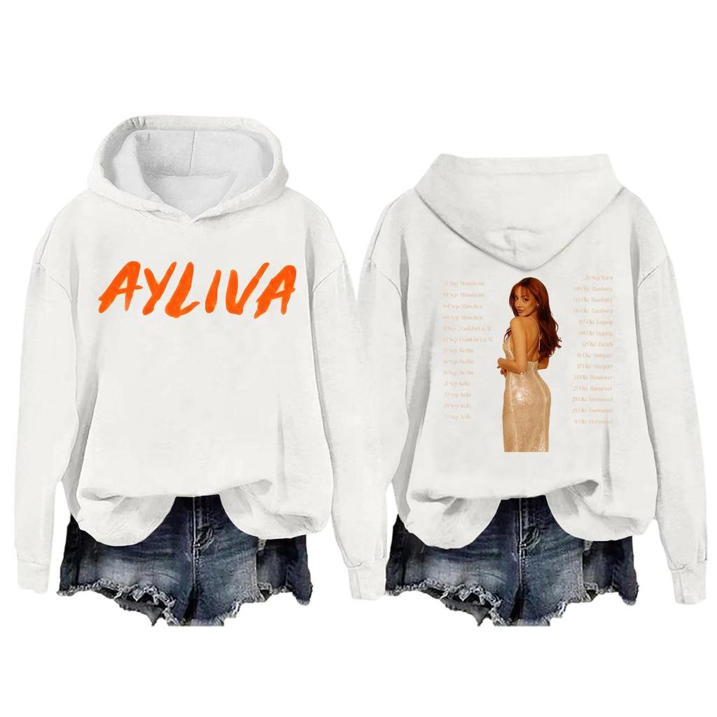 Women's Fashion Casual Long Sleeve Loose Printed Pullover Sports Long Sleeve Hooded Sweatshirt