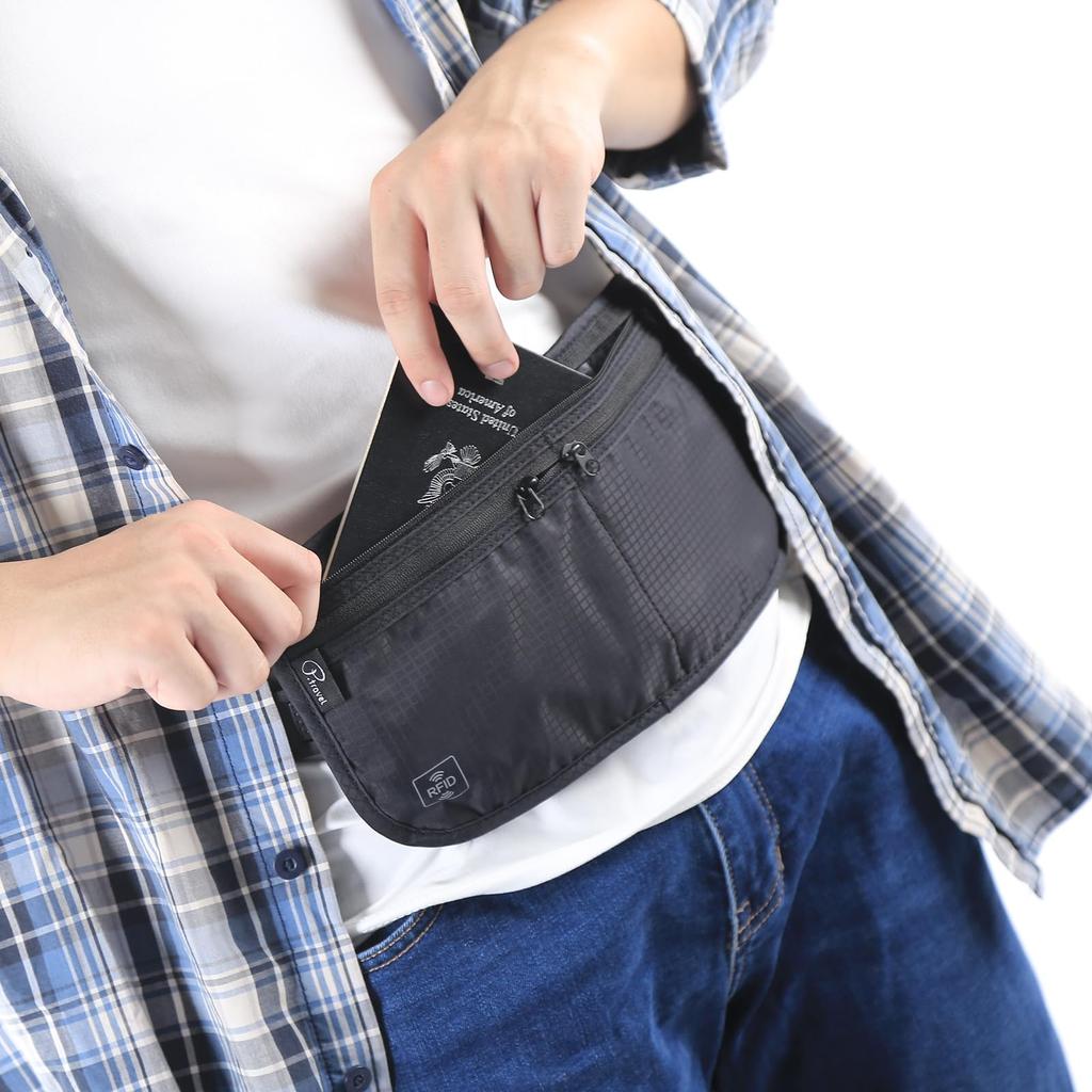 Passport Neck Security Travel Waist Travel Money Belt [TRIWONDER] Case, Strap, Pouch, 2-Way, Anti-Skimming, Essentials, Pouch, Wallet, RFID,
