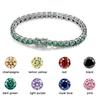 Bracelets Tennis Moissanite Verte Originaux pour Femmes Hommes Diamant de Laboratoire avec GRA Bijoux de Mariage Bracelet en Argent 925