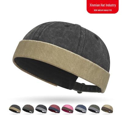 Retro Distressed Color Block Dome Hat - Unisex Hip Hop Style