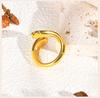 Water Drop Rings For Women, Open Bypass Dome Rings,Thick Stainless Steel Waterproof Statement Knuckle Finger Jewelry