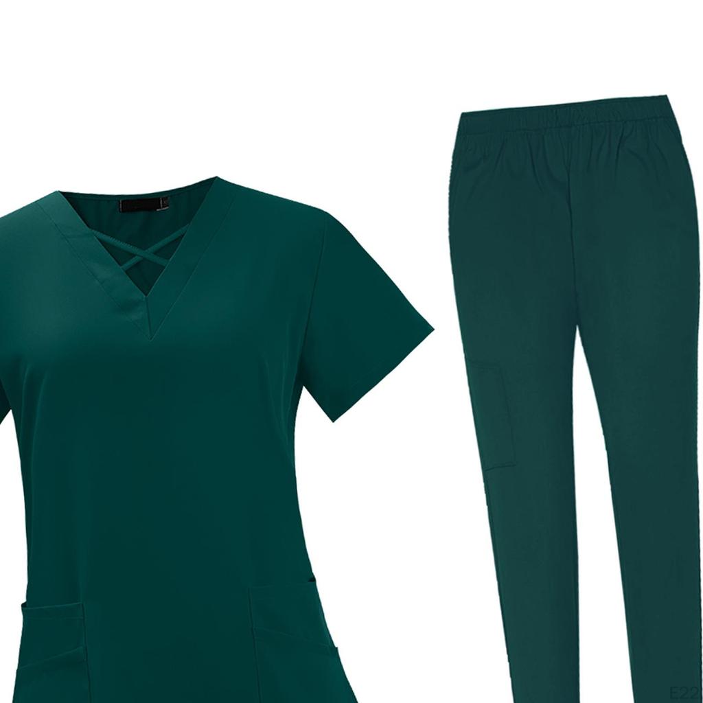 Elastic Waist Scrub Set for and Jogging, Featuring Soft Breathable Design Medical