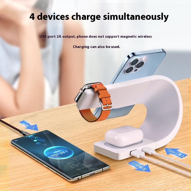 Supporto magnetico wireless per telefono cellulare con ricarica wireless rapida quattro in uno