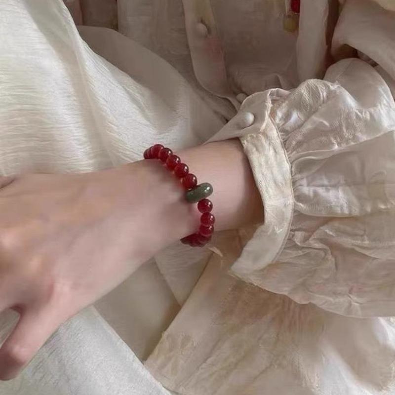 Retro new Chinese agate beaded bracelet light luxury niche exquisite natal year bracelet versatile national style jewelry women