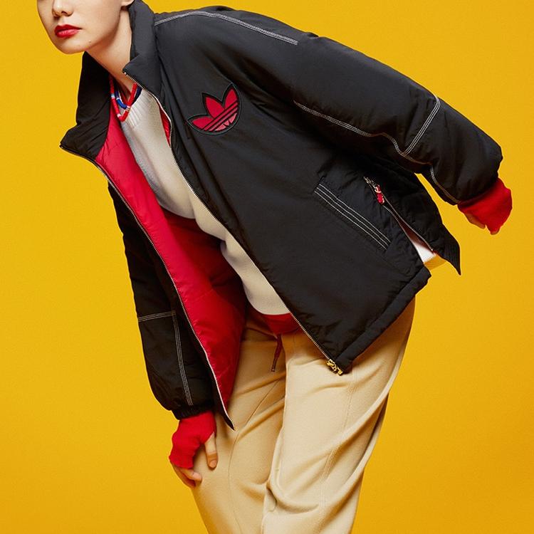 Adidas Originals X Miffy Trefoil Logo Stand Collar Cotton Sportswear Women Sportswear Black IM1702