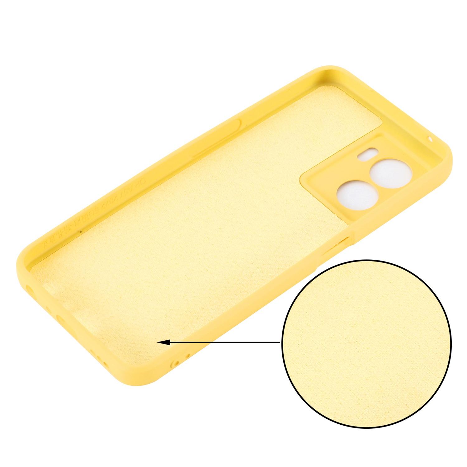 

For Oppo A57 (2022) 5G/A77 5G Silicone Soft Phone Case Drop-proof Back Cover Mobile Phone Protector Yellow