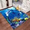 Underwater Dolphins and Colorful Corals Carpet Yoga Living Room Room Decor Children's Crawling Mat Doormat Area Rug