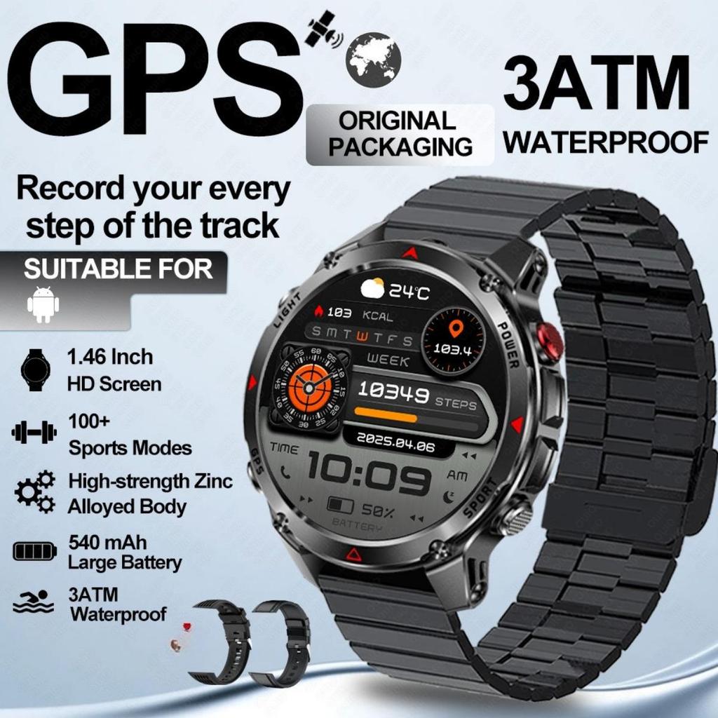 New GPS Precise Positioning Smart Watch IP68 Waterproof Compass Altimeter LED Lighting 100+ Sports Health Management Smart Watch