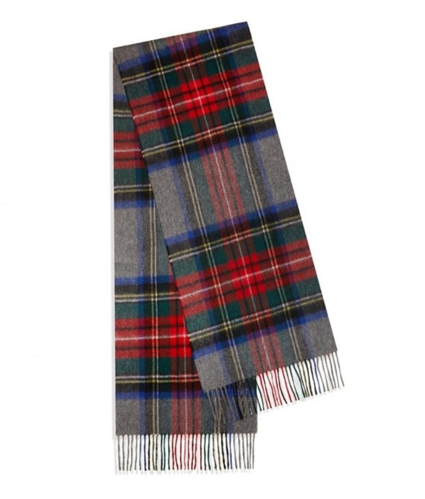 Hamilton Kilts Szalik Tartan z 100% Wełny Jagnięcej, Zimowa Stola z Długimi Frędzlami