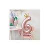 (Rosa)2 Stück 39" Rosa Zahlen-Folienballons Set mit Schmetterlingen für Geburtstags-Hochzeits-Party-Dekoration