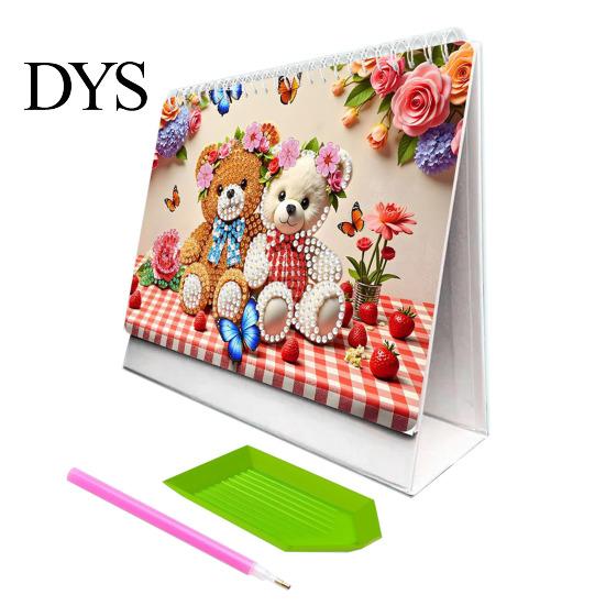 Practical Tabletop Planner Diamond Art Desk Calendar Kit, 2027 Craft 12 Monthly Desktop Organizer from Jan To Dec, DIY for Home Office Decor Kit