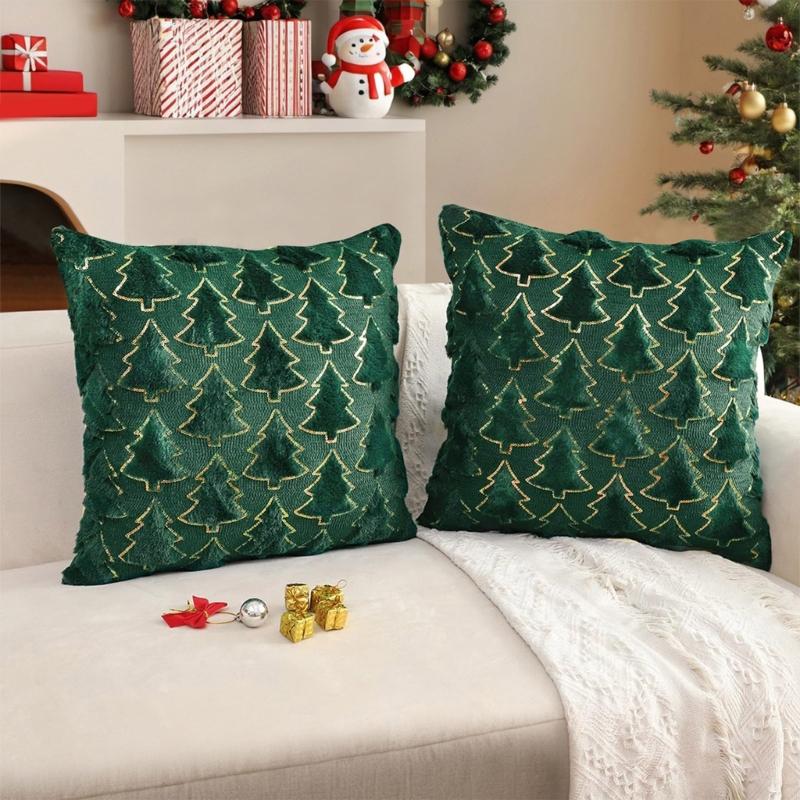 Christmas Throw Pillow Cover 45x45cm, Festival Sofa Chair Cushions Case for Living Room Bedroom