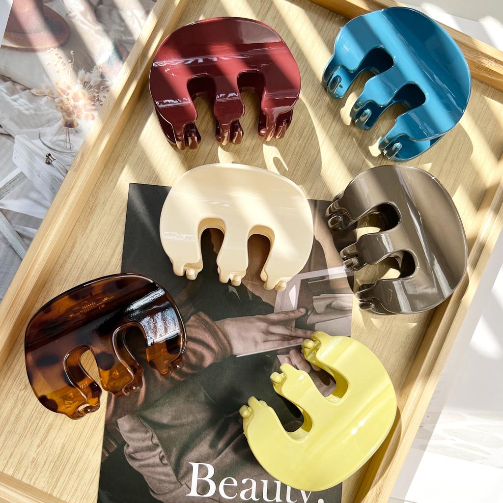 Spinka do włosów typu M w kolorze skorupy żółwia, średnia, spinka żabka w kształcie dyni, modna i wszechstronna, spinka rekin, spinka do włosów, akcesorium do włosów do upięć połowicznych