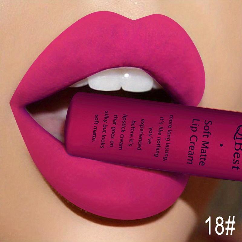 34 Farben Flüssiger Lippenstift Wasserfest Matt Nude Lippenstift Pigment Rot Langanhaltender Lipgloss Damen Makeup Lipgloss, Valentinstag Geschenk 18#