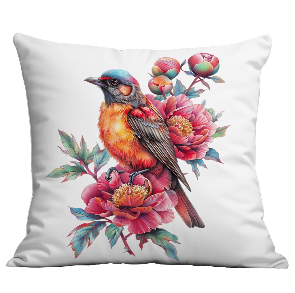 New Spring Flower and Bird Print Pillowcase Home Living Room Sofa Cushion Pillowcase