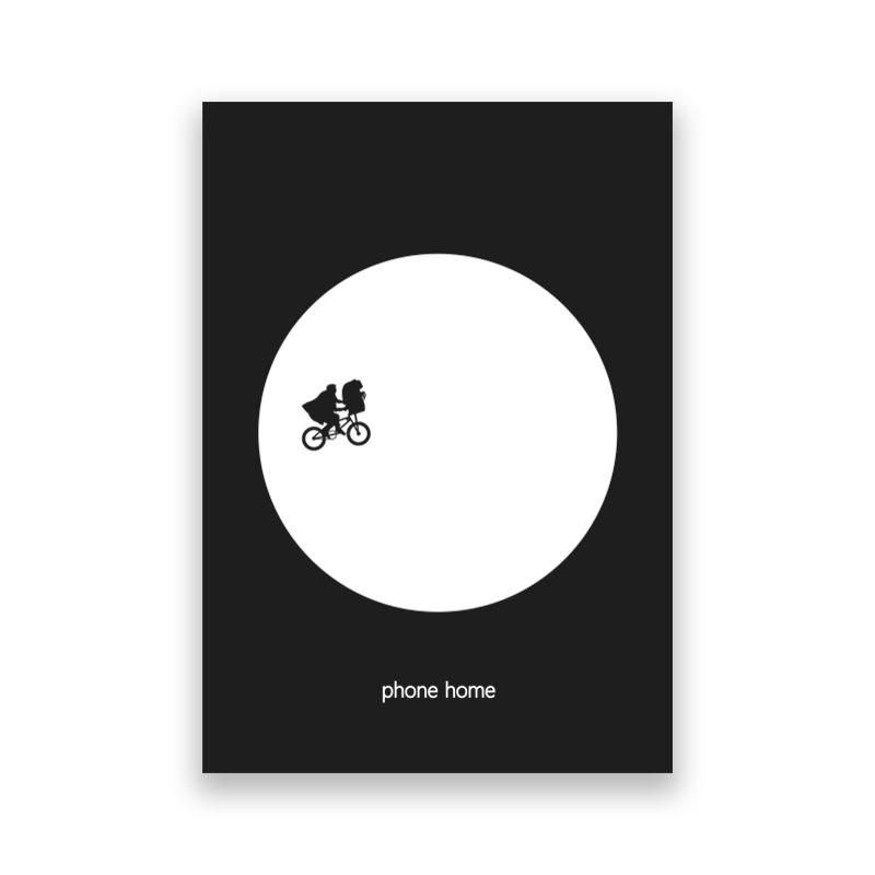 E.T. The Extra-Terrestrial UFO Movie Poster Art Print , Film Poster ET Canvas Painting Wall Picture Art Decor