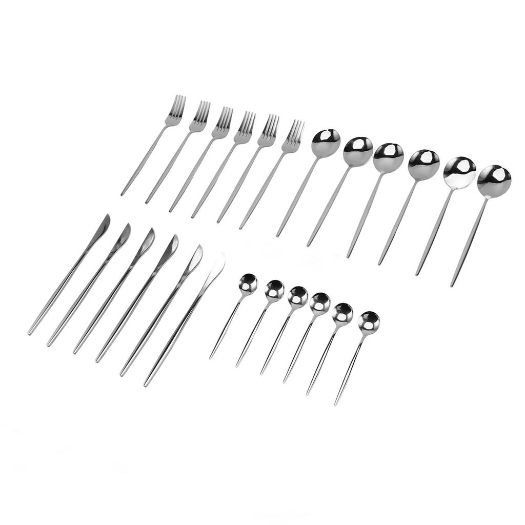 Kitchen Flatware Cutlery Set Stainless Steel Utensils Service Include Knife Fork Spoon Dishwasher Safe Silver