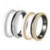 Inel Ceramic Negru Alb 4MM Minimalist Fashion Femei Cuplu Micro Incrustat Zircon Inele Asortate