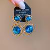 Silver Needle Retro Rhinestone Geometric Stud Earrings - Luxury, Fashionable Accessories for Women