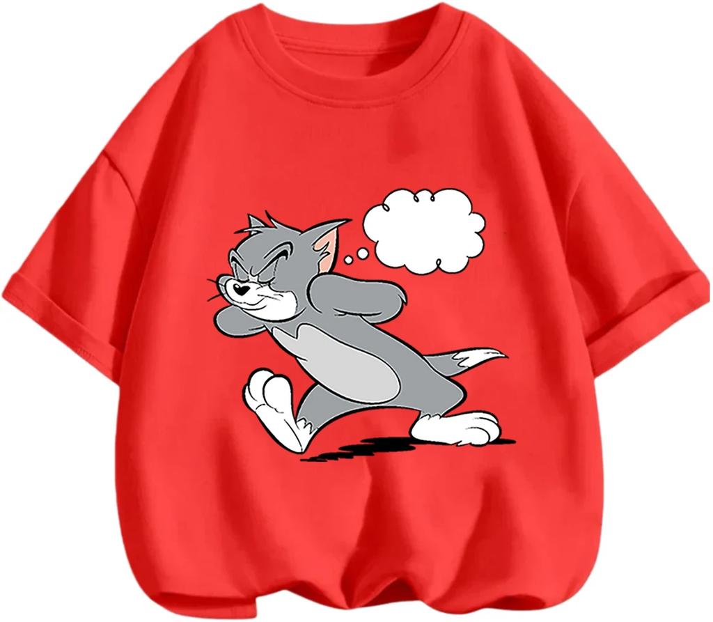Urban Street Style Tom And Jerry T Shirt Summer Casual Short Sleeve Fashion Clothing For Kids