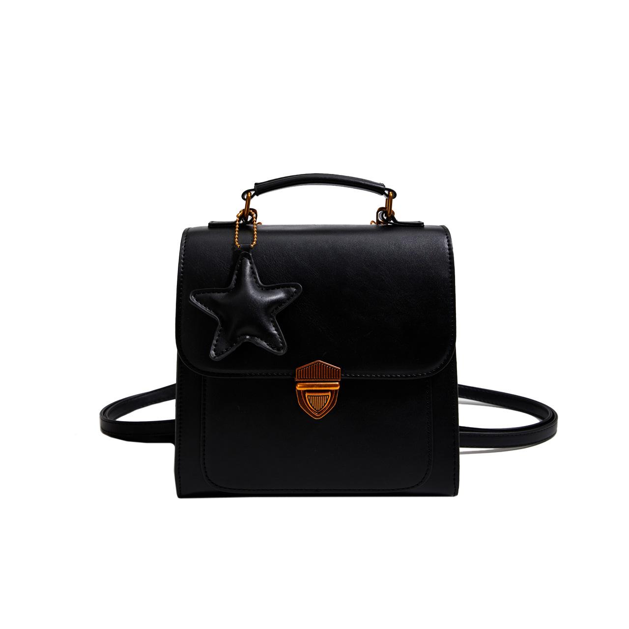 

Рюкзак Сумка Женская Мода Высокий Чувство Портативный Маленький Квадратный Сумка Повседневный Один Плечо Косой чёрный