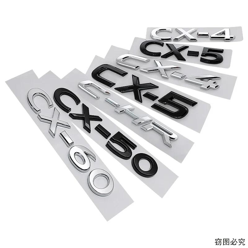 ABS Car Body Fender Side 3D Letter Emblem for Mazda CX4 CX5 CX7 CX30 CX50 CX60 CX90 C-HR Rear Trunk Badge Replaced Sticker lfpaz09