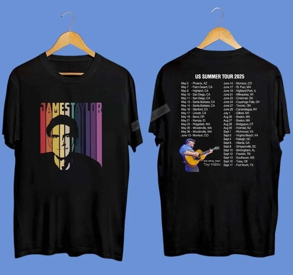 James Taylor US Summer Tour 2025 T-shirt, size S-5XL KK1980 XXXXL
