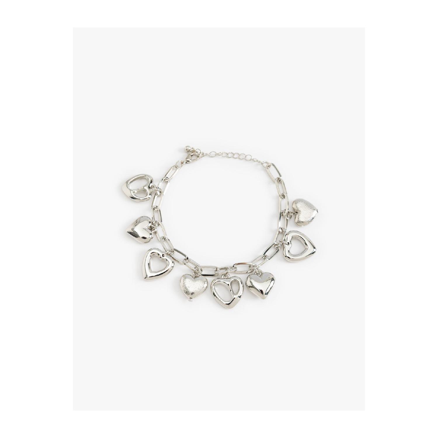 

Chain Bracelet With Heart Detail серебряный
