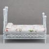 1:12 Dollhouse Mini Double Bed Home Bedroom Furniture Toy Gift Living Room Furniture Model Beautiful Handmade Iron Toy