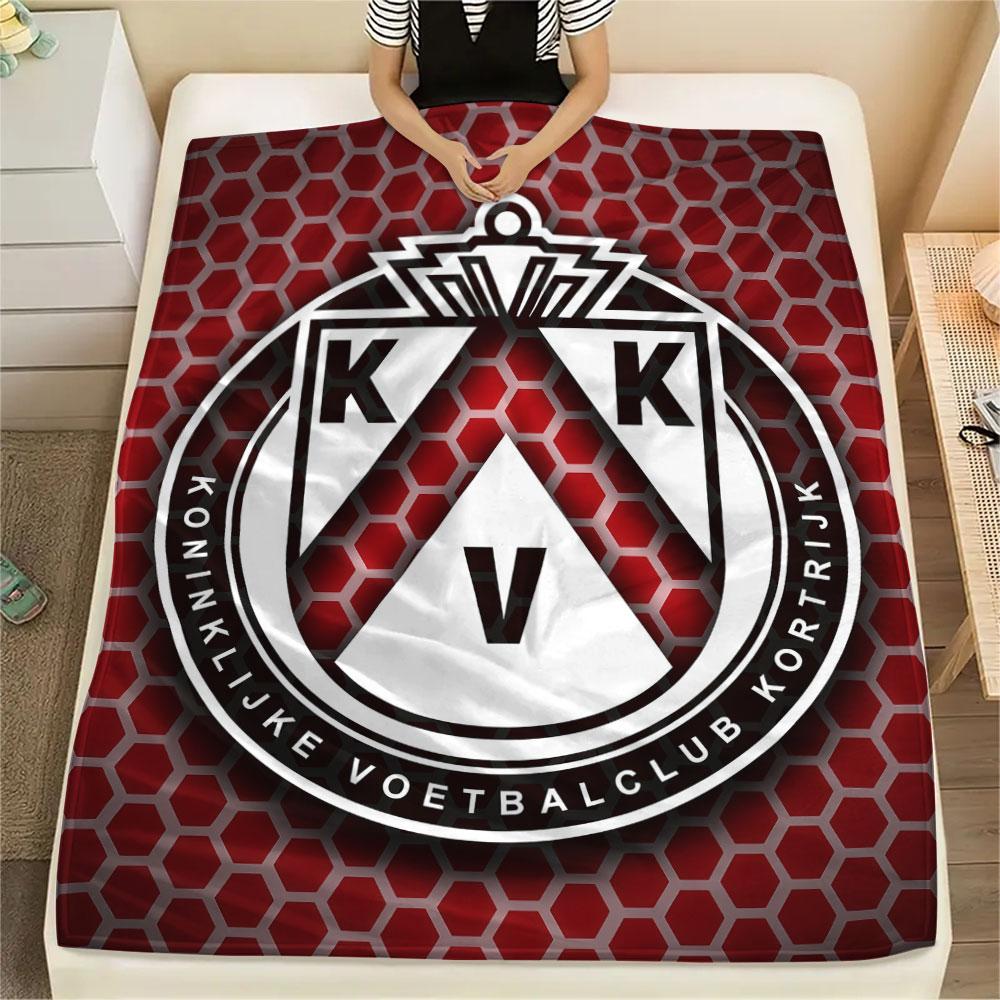 Coperta in Flanella con Logo Kortrijk, Alta Qualità, Confortevole per Tutte le Stagioni, Decorazione per la Casa, Calore e Comfort