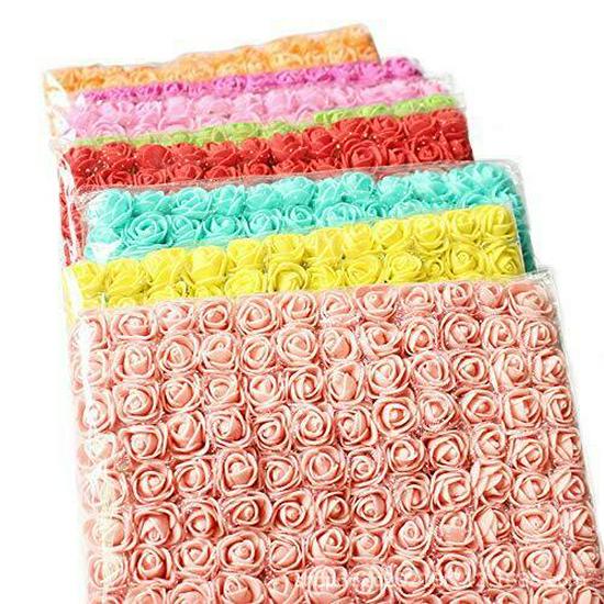 2.5cm High Simulation PE Foam Rose Flower for DIY Wedding Garland and Candy Box, 144pcs