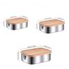 Japanese-Style Lunch Box Made of 304 Stainless Steel with Eco-Friendly Bamboo Cover, Long-Lasting Food Storage Container