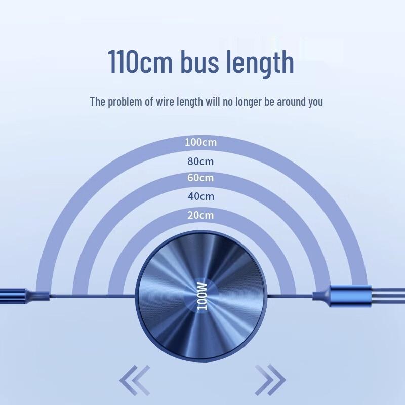 100W Retractable Three-in-One Super Fast Charging Cable with Custom Print Logo