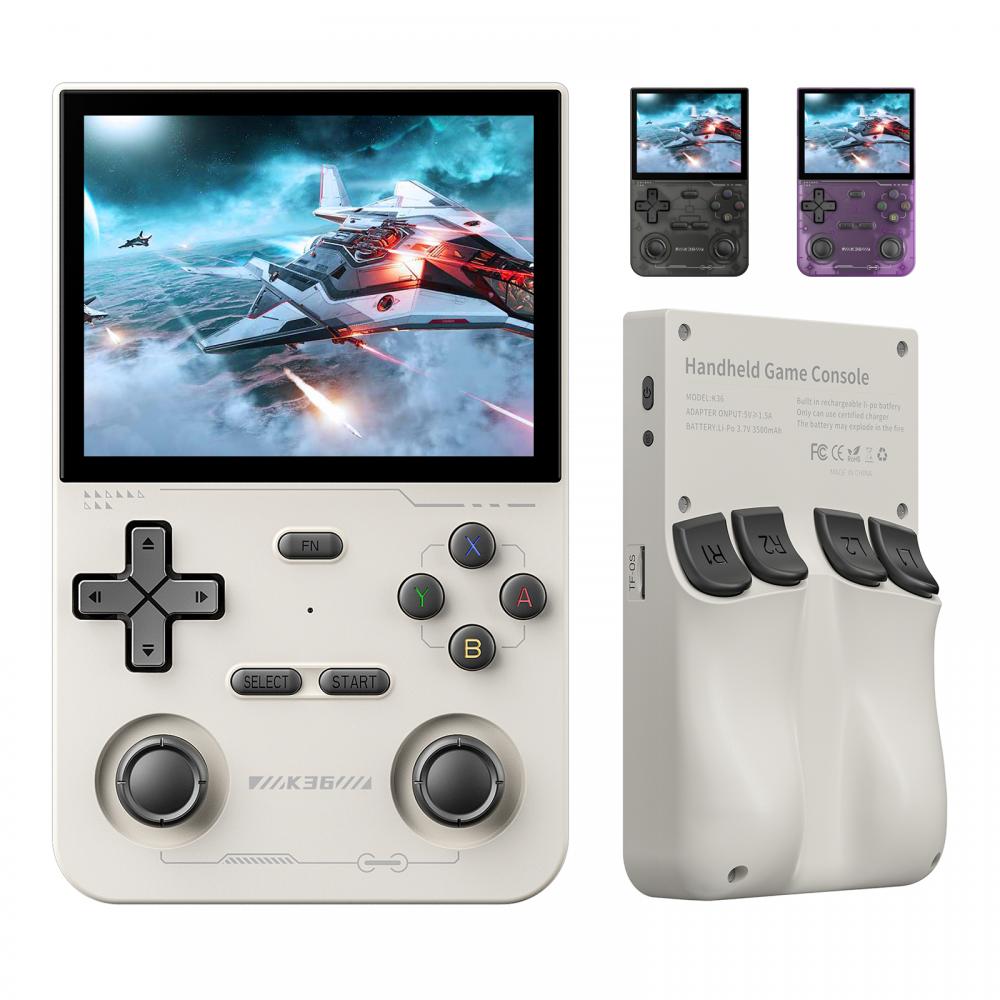 K36 Retro kapesní herní konzole 16000+ her Emuátor pro PS1/PSP/DC/N64/SS 3,5palcový IPS displej Přenosný kapesní video přehrávač 64GB