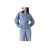 Levis Casual Comfortable Slim Fit Round Neck Long Sleeve Denim Jacket Women jackets Blue 003HO-0000