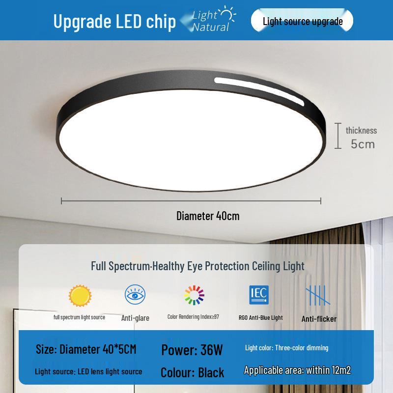 Modern 2025 LED Ceiling Light - Super Bright, Eye-Friendly for Bedroom, Study & Dining Areas