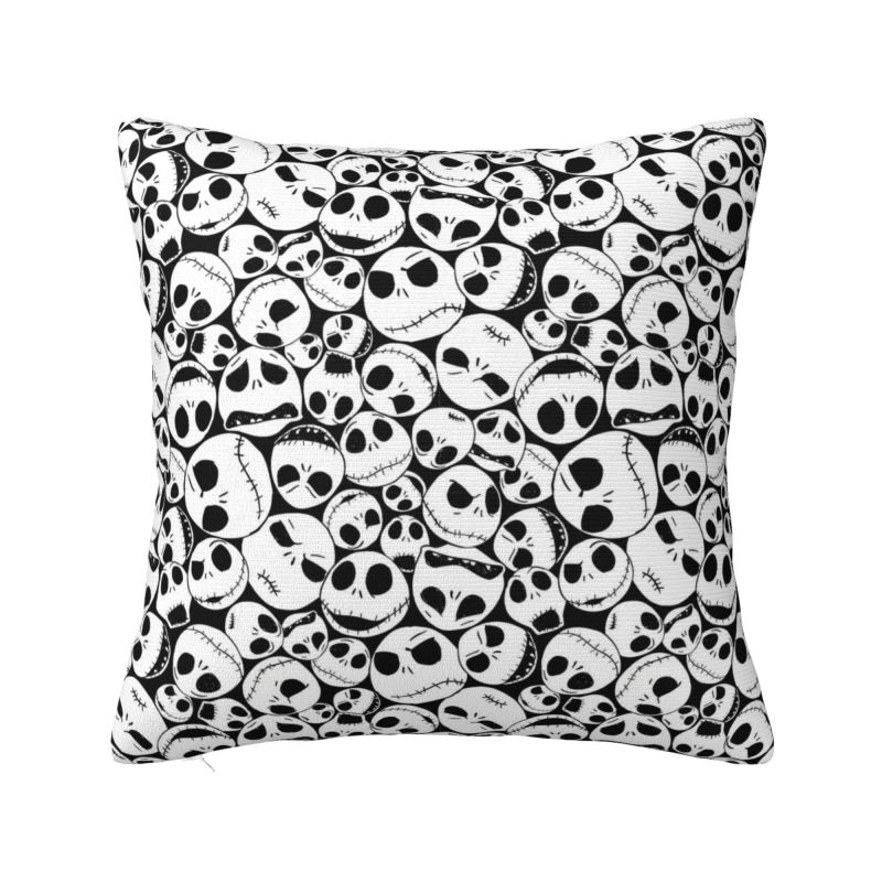 Custom Nightmare Before Christmas Pillow Case for Sofa Jack and Sally Luxury Cushion Cover Square Pillowcase