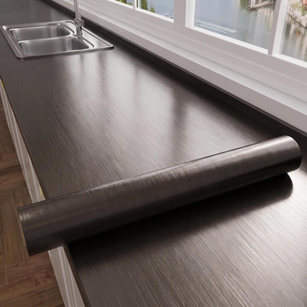 Enhanced Marble-Style Self-Adhesive Kitchen Sticker: Oil-Proof, Waterproof, High-Temperature Resistant Counter and Wall Covering.
