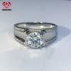 Gropshipping Elegant VVS Moissanite Round Diamond Custom 1ct Ring Sets Fashion Jewelry 925 Silver for Men