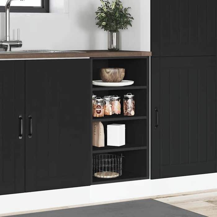 VidaXL Low Cabinet "Riga" Black 40 X 44.5 X 81.5 Cm Engineered Wood 854203