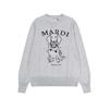 Korean Trendy Little Daisy Sausage Dog Knit Jacquard Round Neck Pure Cotton Sweater for Women