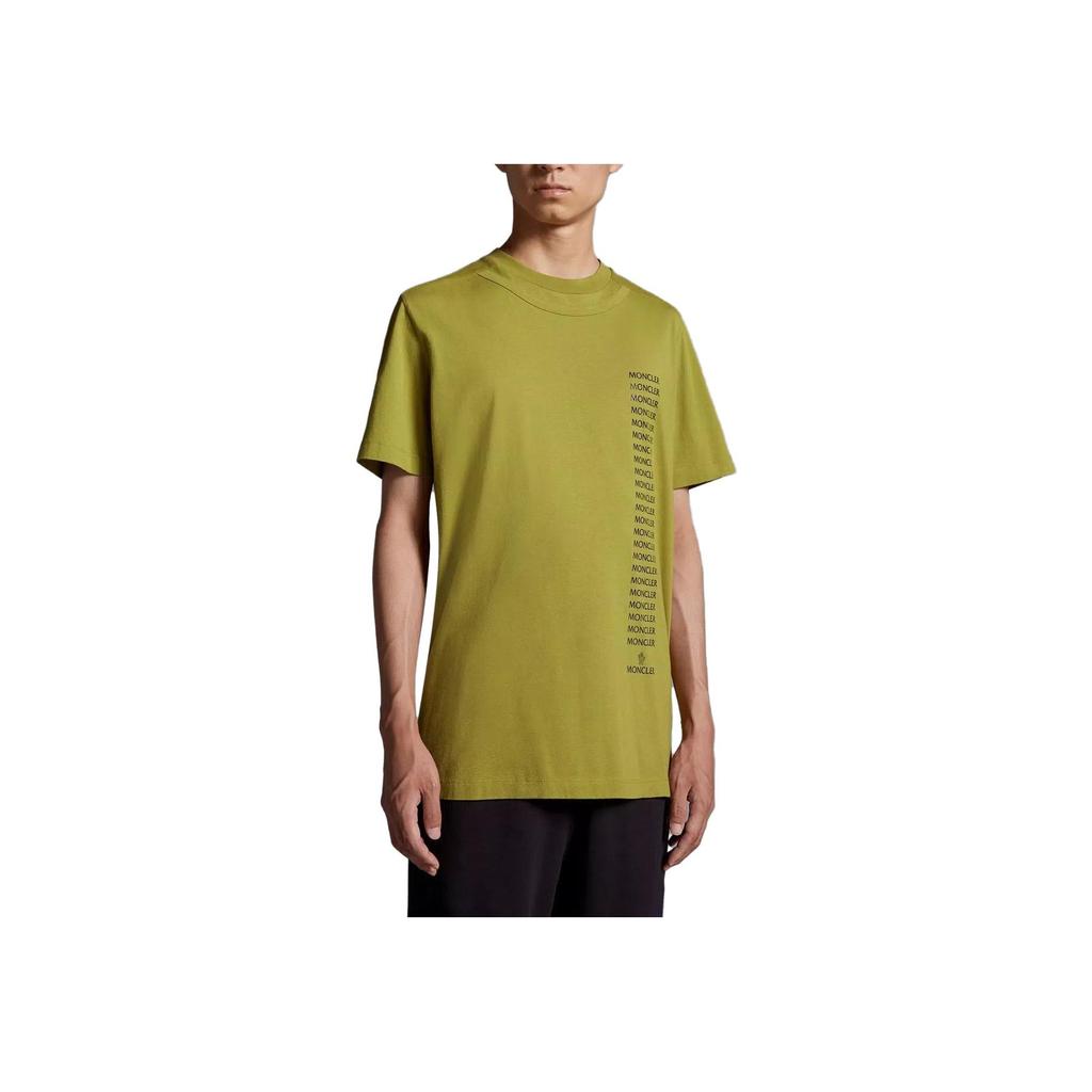 Moncler A Staple In Any Wardrobe This Organic Cotton T-Shirt Is Embellished With A Logo Print Men T-Shirt Light-Green I20918C0005389A1781T