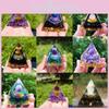 Amethyst Pyramid Crystal Healing Orgonite Chakra Energy Orgone Ornaments Home