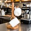 Wooden Mug Hanging Display Rack 6 Hooks Tea Cups Drainer Tabletop Drinkware Shelf  Home Decor