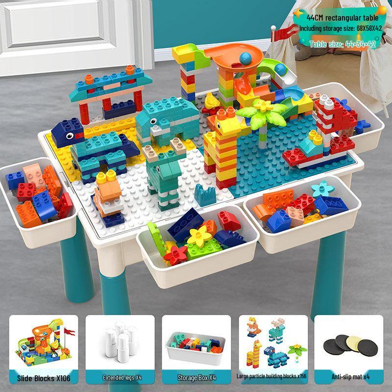 Multifunctional Large Particle Building Block Table for Kids: Educational Toy for Boys, Girls, and Babies