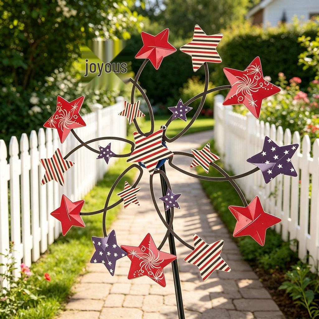 Colorful Rotating Iron Windmill Garden Decoration