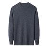 Men's Round Neck Machine Washable 100% Wool Sweater - Warm Knit Base Layer for Autumn/Winter 2025