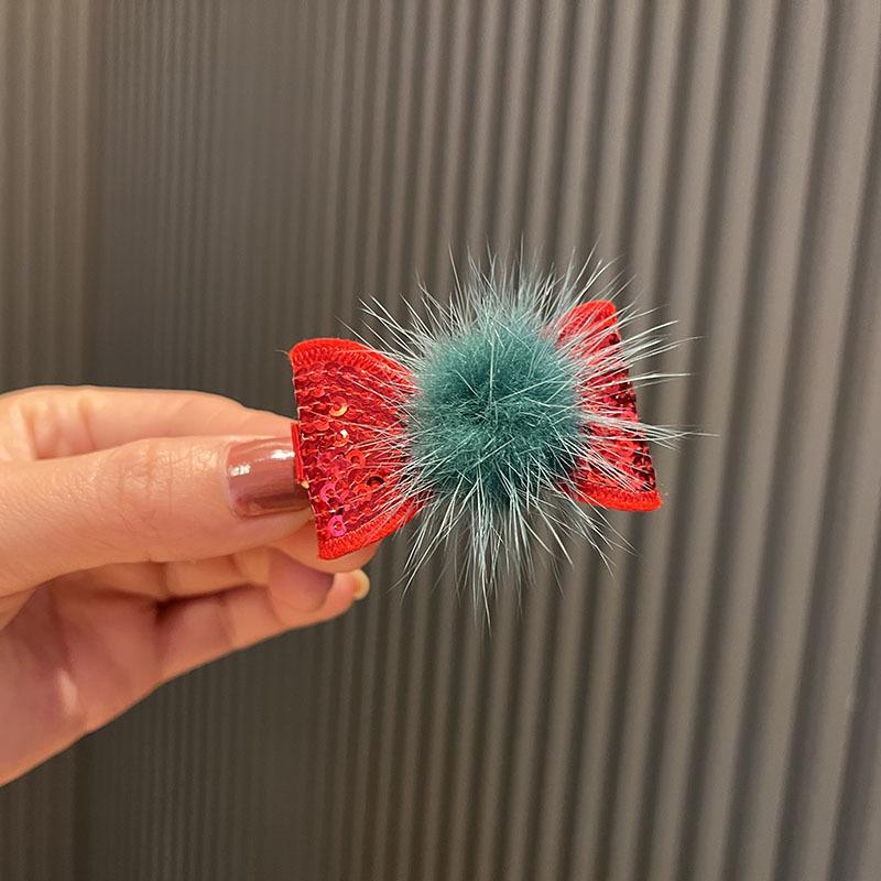 Christmas Cartoon Hair Clips for Girls - Red Holiday Hairpins and Accessories