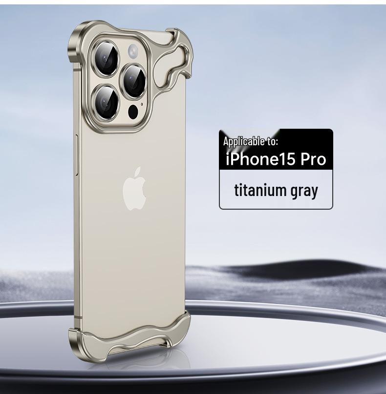 Apple 17Pro & 16Promax Anti-Vingerafdruk Valbestendige Telefoonhoes met Metalen Hoeken en Unieke Vorm.